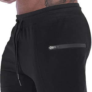 กางเกงลำลองผู้ชายผ้าสเตรชสูง มีซิปกระเป๋า กางเกงกีฬาเอวยางยืด กางเกงวิ่งออกกำลังกายกลางแจ้งทรงหลวม - Product Image 2