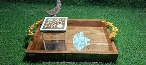 ชุดโถอะคริลิคสุดหรูพร้อมถาดไม้ฝังเปลือกหอยคอลเลกชันของขวัญรุ่นพิเศษสำหรับงานเฉลิมฉลองวันอีดรอมฎอน - Product Image 2