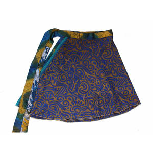 Falda/Vestido de Playa de Chifón de Seda de 2 Capas Estampada Estilo Sari Vintage con Decoración Mágica Envolvente - Venta al por Mayor - Product Image 5
