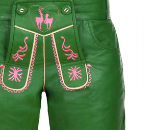 Sheep Nappa Bavarian <b>Shorts</b> German Traditional Lederhosen for <b>Women</b> Fabric Lederhosen - Product Image 5