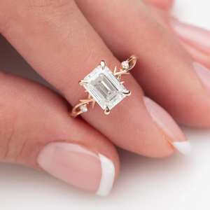 Anillo de Oro Amarillo de 18K de Primera Calidad, Certificado IGI, Diamante Cultivado en Laboratorio de Corte Esmeralda de 1.51CT, Anillos de Joyería de Moda para Mujer, Regalo de Boda - Product Image 3