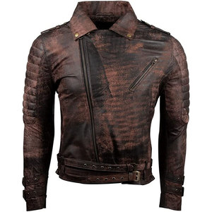 Men's Soft Touch <b>Brown</b> <b>Leather</b> <b>Jacket</b> Stand Collar Premium Quality Custom Colors Zipper Closure High Street Style Front Winter - Product Image 3