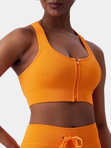 สปอร์ตบราแบบไร้รอยต่อมีซิปบราสำหรับเล่นกีฬายกทรงสำหรับวิ่งออกกำลังกายเล่นยิมฟิตเนส - Product Image 3