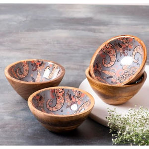 Meena Madera Pegatina Fechas Tazón Vajilla Cocina Comida Servir Tazón Más vendido Hogar Vajilla Utensilios de cocina Tazón - Product Image 2