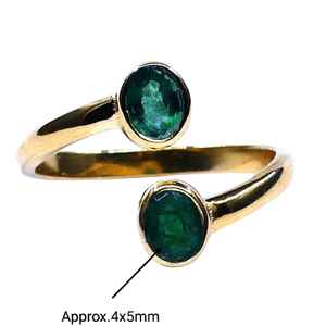 Anillo Esmeralda chapado en oro de Plata de Ley 925 - Product Image 1