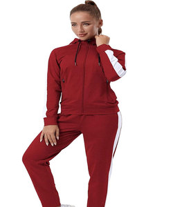 Traje de jogging informal para gimnasio para mujer con bolsillos Sudadera con capucha y cremallera completa Chándal de manga larga Trajes de entrenamiento de Otoño de 2 piezas Logotipo frontal - Product Image 1