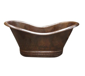 Baignoire en cuivre pur faite à la main à prix abordable du fabricant indien de baignoire pour la décoration de salle de bain vente en gros. - Product Image 4