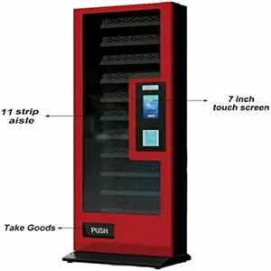 Máquina de venda automática com 11 ranhuras para cigarros, doces, comida, batatas fritas, piso de banheiro, moeda, pronto para enviar