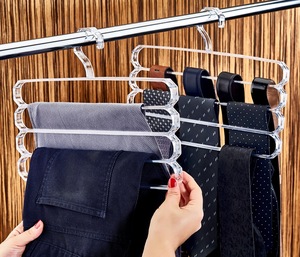 Multi-layer Crystal Pants <b>Hanger</b> for Closet Organizing Space-Saving Design for Ties Belts and Scarves Durable Organizer <b>Hanger</b> - Product Image 1