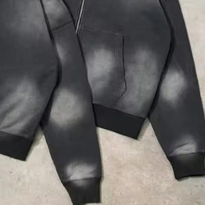 Custom SweatSuits Men Streetwsear Vintage 100% Cotton Sun Faded Acid Wash <b>Zip</b> <b>up</b> <b>Hoodies</b> and Sweatpants Set Men Tracksuits - Product Image 5