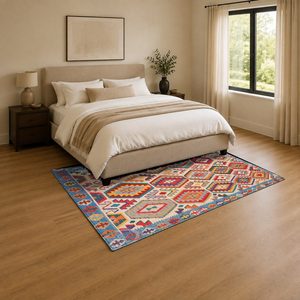 Alfombra de Área Chenille LXDP-0455 de RUGS DEPOT, Color Rojo Borgoña, Diseño Anatolino Tradicional, Impresión Digital, Lavable a Máquina, Antideslizante, Venta al Por Mayor - Product Image 3