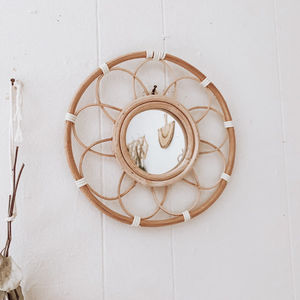 Espejos de pared con marco de ratán superventas, espejo de pared decorativo de alta demanda, espejos de ratán hechos a mano de tendencia de Vietnam - Product Image 4