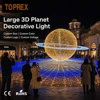 Statue Lumineuse LED Extérieure Planète Saturne Lune pour Éclairage Thème Festival, Décoration de Lieux d'Événements, Aménagement Paysager et Jardin