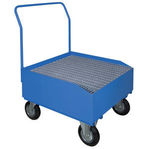 Tanque de Recolección de Líquidos de Acero de 224 Litros, Montable en Carretilla Elevadora, con Cuatro Ruedas y Asa, para Uso Industrial - Product Image 1