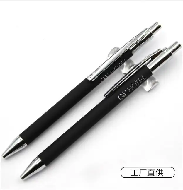 עט כדור מתכת זול ביותר לקידום מכירות עט כדורי פעולת הקליק שחור עטי לוגו מותאמים אישית