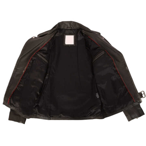 Veste en cuir pour hommes de style classique de haute qualité Veste d'hiver en cuir de moto de couleur unie au design unique - Product Image 6