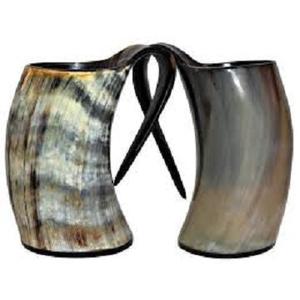Taza de cuerno de búfalo de diseño único, taza para beber de cerveza vikinga con mango de agarre, tazas de cocina y oficina/decoración del hogar, uso de vajilla - Product Image 1