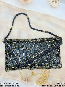 Bolso de mano artesanal con bordado de cuentas de piedra de cristal de diseñador, bolsos sofisticados para ocasiones especiales, eventos - Product Image 3