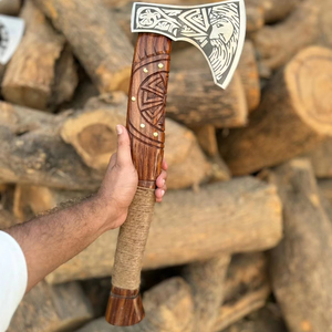 Offre Spéciale Hache Viking forgée à la main Hache Viking Camping en acier au carbone de qualité supérieure du fabricant et du fournisseur Haches en acier au carbone - Product Image 5