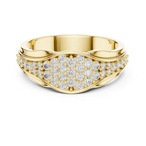 แหวนเพชรทรงรีและทรงกลมสีโรสโกลด์ 14K สำหรับผู้หญิง |   เครื่องประดับงานแต่งงาน |   เพชรที่เพาะเลี้ยงใหม่ - Product Image 4