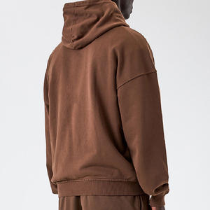 100% coton blanc épais haute qualité polaire surdimensionné français éponge à capuche pour hommes Vintage lavage à l'acide sweats à capuche lourds - Product Image 2