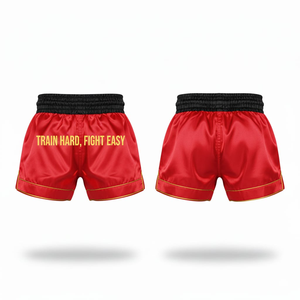 Pantalones Cortos de Muay Thai, Sensación Premium, para Entrenamiento de Boxeo, MMA Profesional, Kickboxing, Elásticos, Unisex, con Logotipo en la Espalda, para Competición - Product Image 4