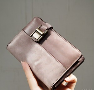 Cartera plegable minimalista delgada con bloqueo RFID para mujer, Clip para dinero de cuero genuino Real, monedero de longitud corta, Color gris - Product Image 2