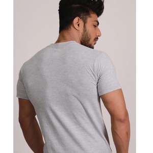 เสื้อยืดออกกำลังกายเพาะกายผู้ชายขายดีที่สุด) เสื้อยืดฝึกซ้อมในยิม พิมพ์โลโก้ เสื้อยืดผ้าฝ้ายผสมโพลีเอสเตอร์แบบพื้นฐาน - Product Image 6