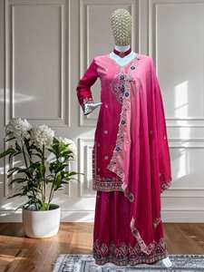 ผ้าชีฟองผ้าแชร์ราพาลาซโซผ้าไหมผ้าชีฟองปักลายลำดับงานดีไซน์ใหม่สำหรับเทศกาลเปิดตัว - Product Image 4