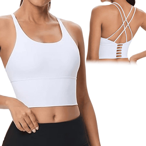Custom Activewear Strappy Cross Back Athletic Yoga Gym Crop <b>Top</b> Shirts Women's Fitness Sports Bras Workout Tank <b>Tops</b> For Women - Product Image 3