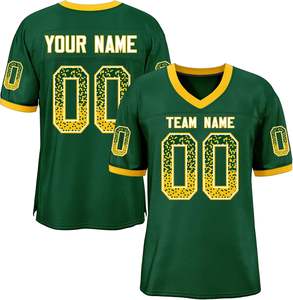 Camisetas de fútbol americano OEM Logotipo de equipo personalizado números de nombre tela de malla de secado rápido poliéster impresión por sublimación deportes - Product Image 1