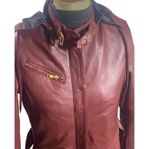 เสื้อแจ็คเก็ตหนังแท้สำหรับผู้หญิง สไตล์อังกฤษ แบบมีฮู้ด อุ่น ระบายอากาศ แห้งเร็ว ผลิตตามสั่ง MOQ ต่ำ ซับในโพลีเอสเตอร์ - Product Image 5