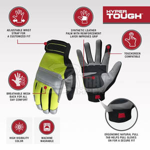 Gants de mécanicien de protection de travail en cuir de qualité tendance en stock - Product Image 5