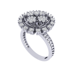 BIS Hallmarked Pure 925 Sterling Silver Floral <b>Ring</b> <b>Gold</b>-Plated with Rhodium and Rose <b>Cubic</b> <b>Zirconia</b> Inlay Options 3.5g - Product Image 2
