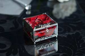 กล่องแหวนเครื่องประดับทำจากแก้วทรงสี่เหลี่ยมที่หรูหราพร้อมด้วยสีทองเหมาะสำหรับเก็บสร้อยคอและเครื่องประดับที่สวยงาม - Product Image 2