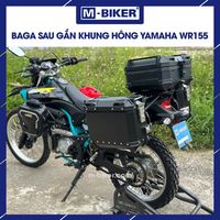 Porte-bagages arrière Mbiker WR155 + support de boîte latérale, design Cyberpunk, fabrication laser-CNC, acier inoxydable durable, moto de rue 1