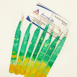 Pince à épiler en papier vert imprimé marbre de haute qualité en acier inoxydable durable vente en gros - Product Image 5