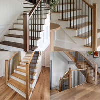 Poteaux de balustrade modernes en chêne rouge massif de haute qualité pour escalier intérieur d'hôpital - Durables, écologiques, multifonctionnels et faciles à installer