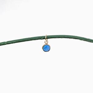 จี้พลอยเทอร์ควอยส์ทรงกลมขอบ6มม. สเตอร์ลิงเงินแฮนด์เมดสร้อยคอเสน่ห์แฮนด์เมดเครื่องประดับของขวัญทำมือ - Product Image 3