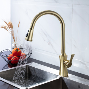 ZEPENG Modern Brass Pull-down <strong>Sprayer</strong> <strong>Kitchen</strong> <strong>Faucet</strong> Single-hole Single-handle Deck Installation <strong>Faucet</strong> - Product Image 4