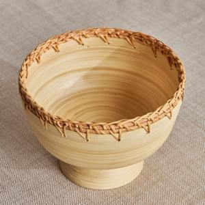 Bol décoratif en bambou filé et rotin de style Vaisselle naturelle Décoration de présentation de repas Vente en gros de produits vietnamiens écologiques - Product Image 3