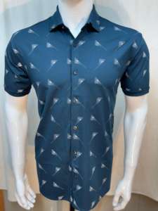 Elegante Slim Fit Hombres Batik Impreso Casual Camisa de manga corta para el verano Desgaste - Product Image 6