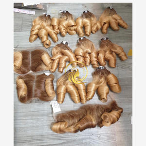 Haute Qualité 100% Humain Remy Extensions De Cheveux Double Dessiné Vierge Cheveux Peau Trame Perruque Bouclés Bouncy Bundles Frontal Vente D'été - Product Image 6