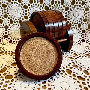 Posavasos cuadrado de madera natural, superventas, diseño de rayas, decoración de Mesa de Piedra de nogal de alta calidad - Product Image 1