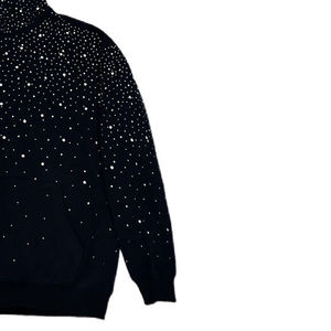 Sweat à capuche en strass de haute qualité 100% coton Hiver Homme Noir Haut entièrement personnalisable Brodé Lavé Dernier design tendance - Product Image 4