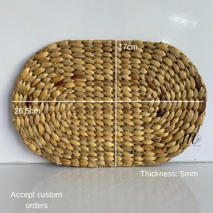 Napperon ovale en jacinthe d'eau tissée en grain de riz Produits écologiques Fabriqué au Vietnam Napperon tissé pour décoration de table Vente en gros - Product Image 3