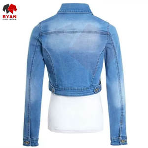 Veste en jean pour femme avec col classique, manches longues, tissu en jean de qualité supérieure et finition lisse - Product Image 2