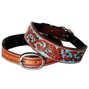Premium Flower Leather <b>Dog</b> <b>Collar</b> | Studded Luxury Design | Durable Breathable Eco-Friendly | Adjustable for Small & Large <b>Dogs</b> - Product Image 1