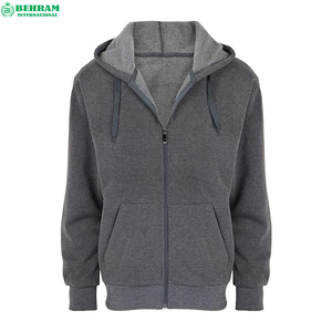Sweat-shirt à capuche en molleton 100% coton, fermeture éclair, haute qualité, marque privée, unisexe, respirant, séchage rapide, confortable - Product Image 4