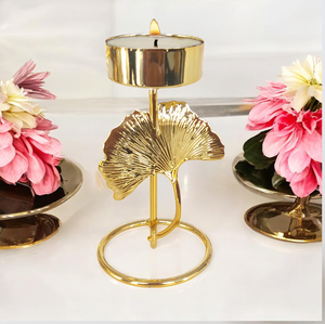 Bougeoir chauffe-plat en métal minimaliste moderne avec finition brossée or pour une décoration intérieure contemporaine et chic - Product Image 6